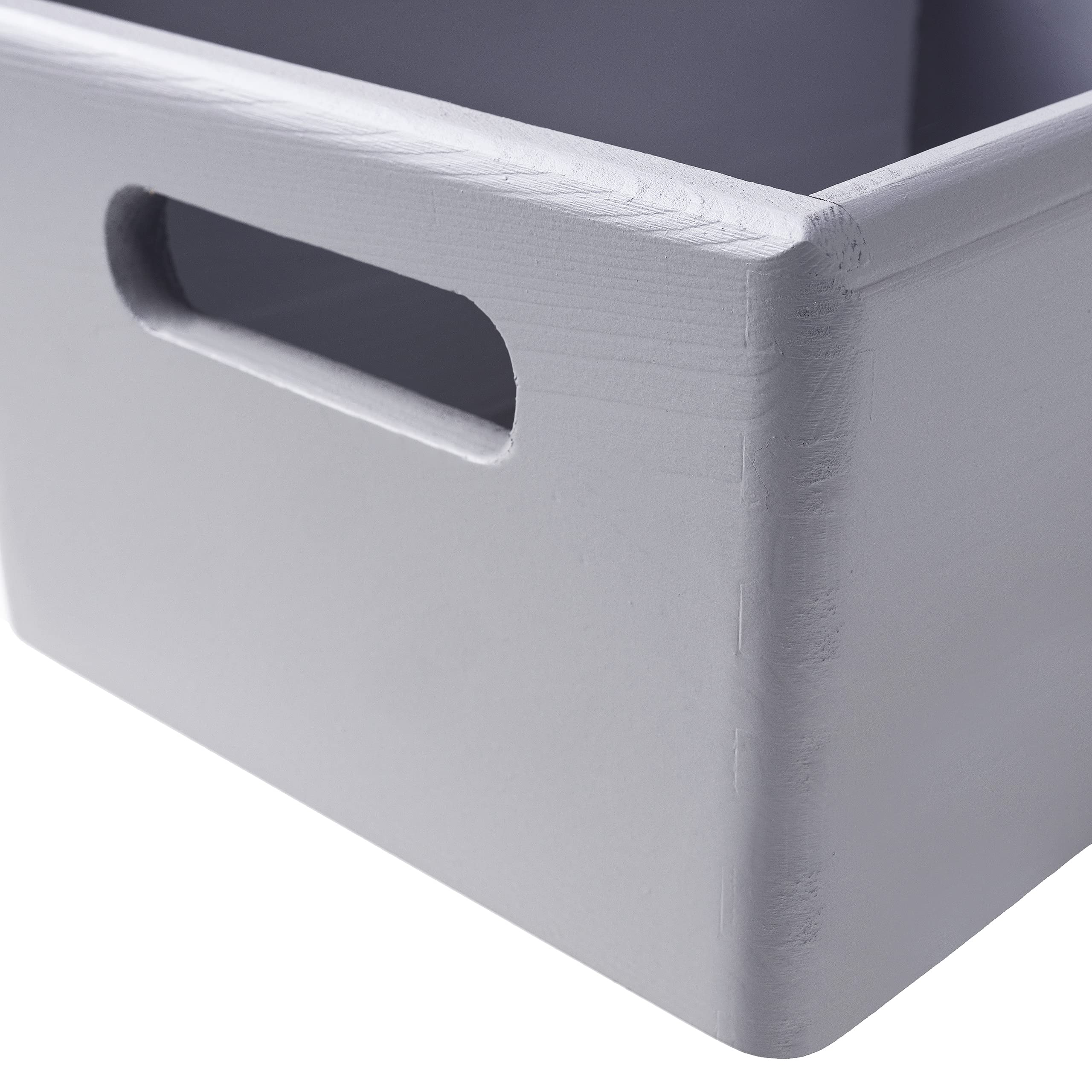 Creative Deco Wood products caisse bois gris 30x20x13 cm poignées
