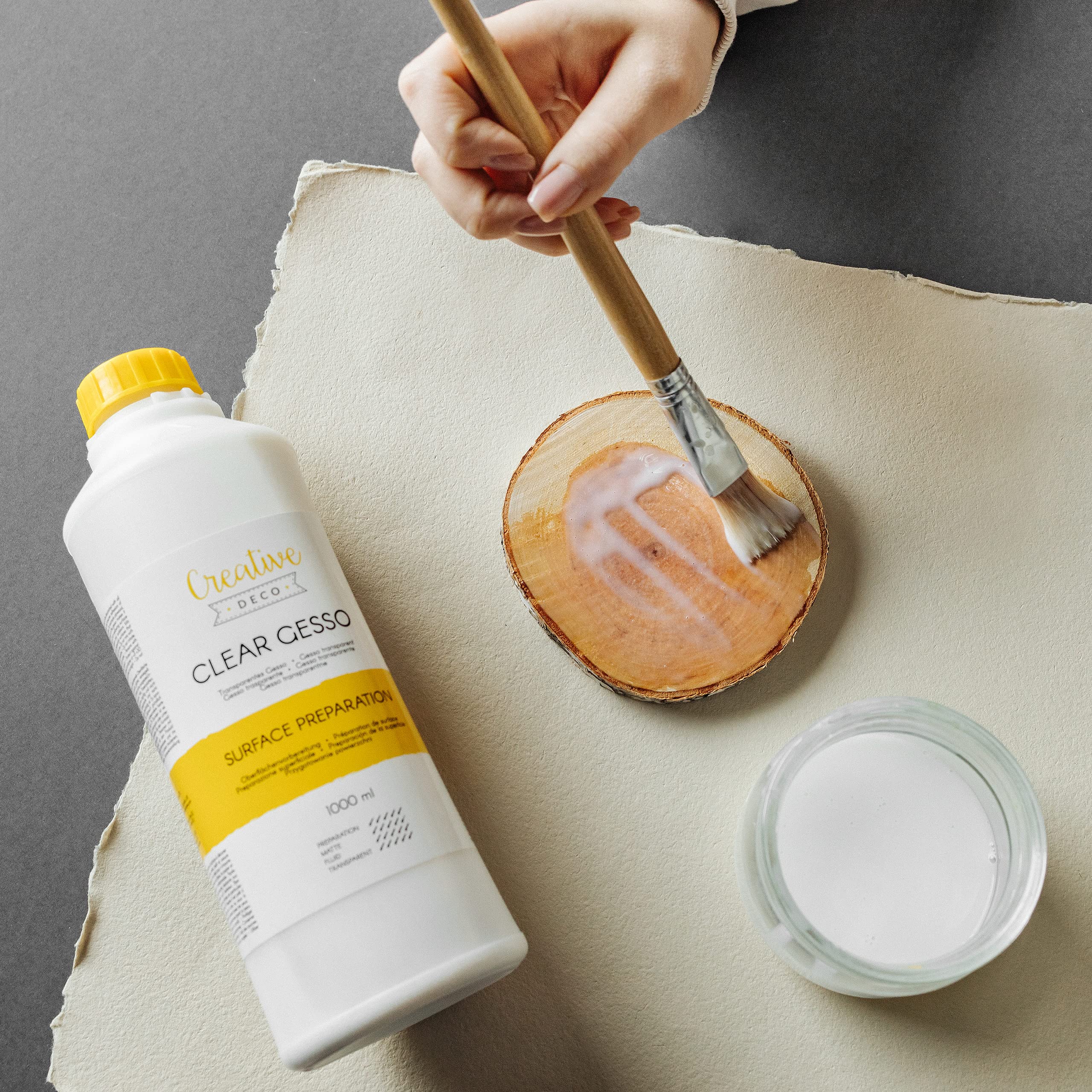 Creative Deco Gesso Acrylique Transparent sous-couche 1L mat