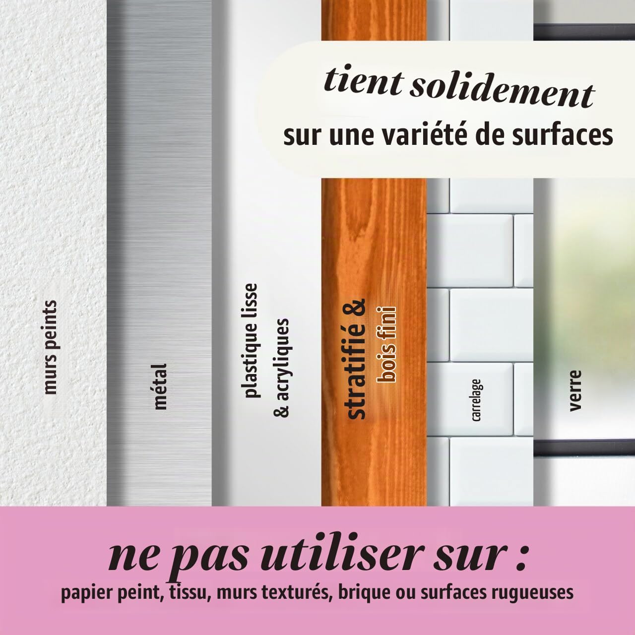 Command Crochets Multi-usages lot 10 pastèque sans perçage