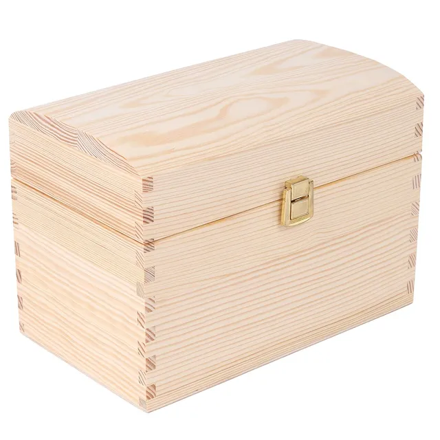 Creative Deco Coffre Bois Brut 25x15 cm à Décorer Fermoir