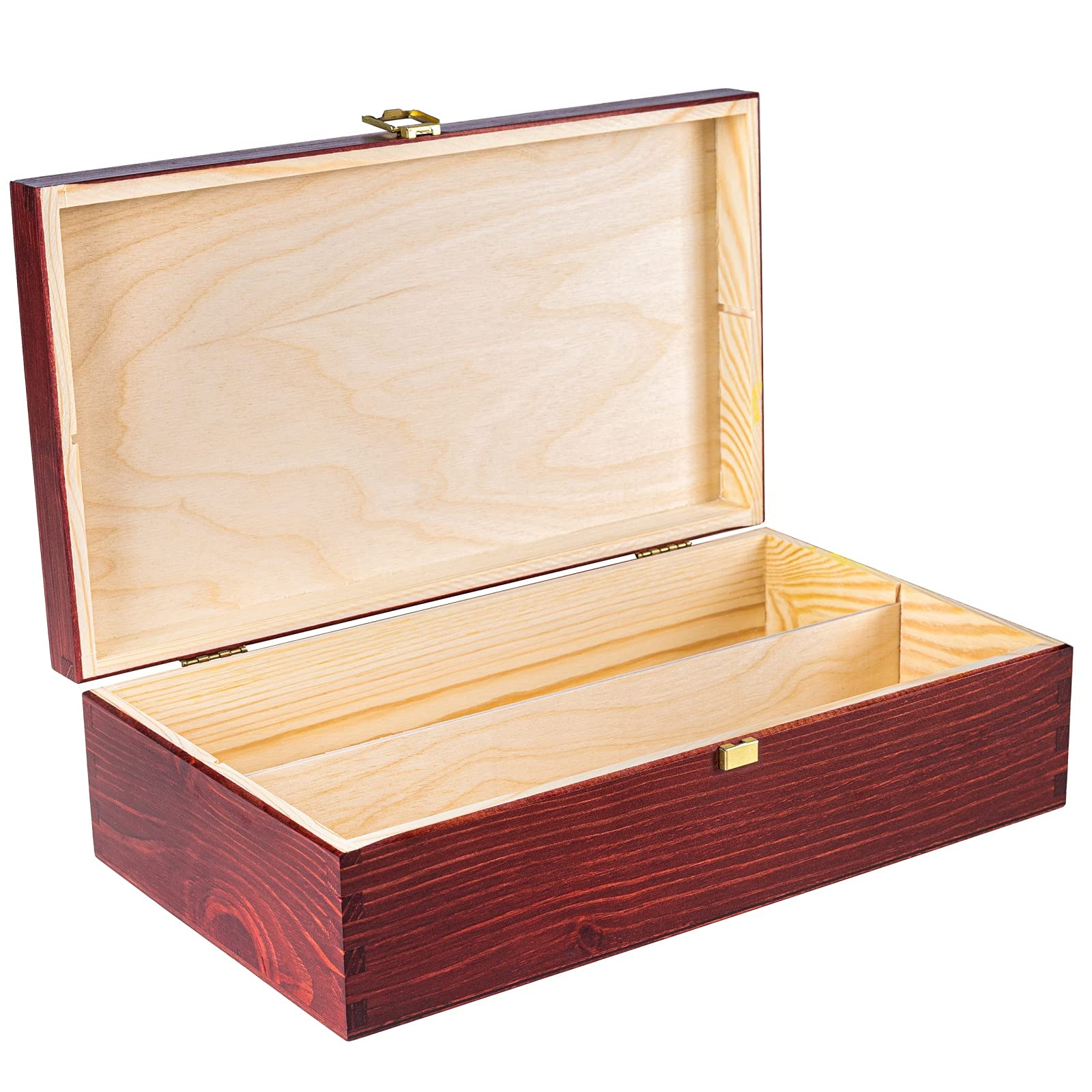 Creative Deco Caisse Vin Bois Rouge 2 Bouteilles 35 cm