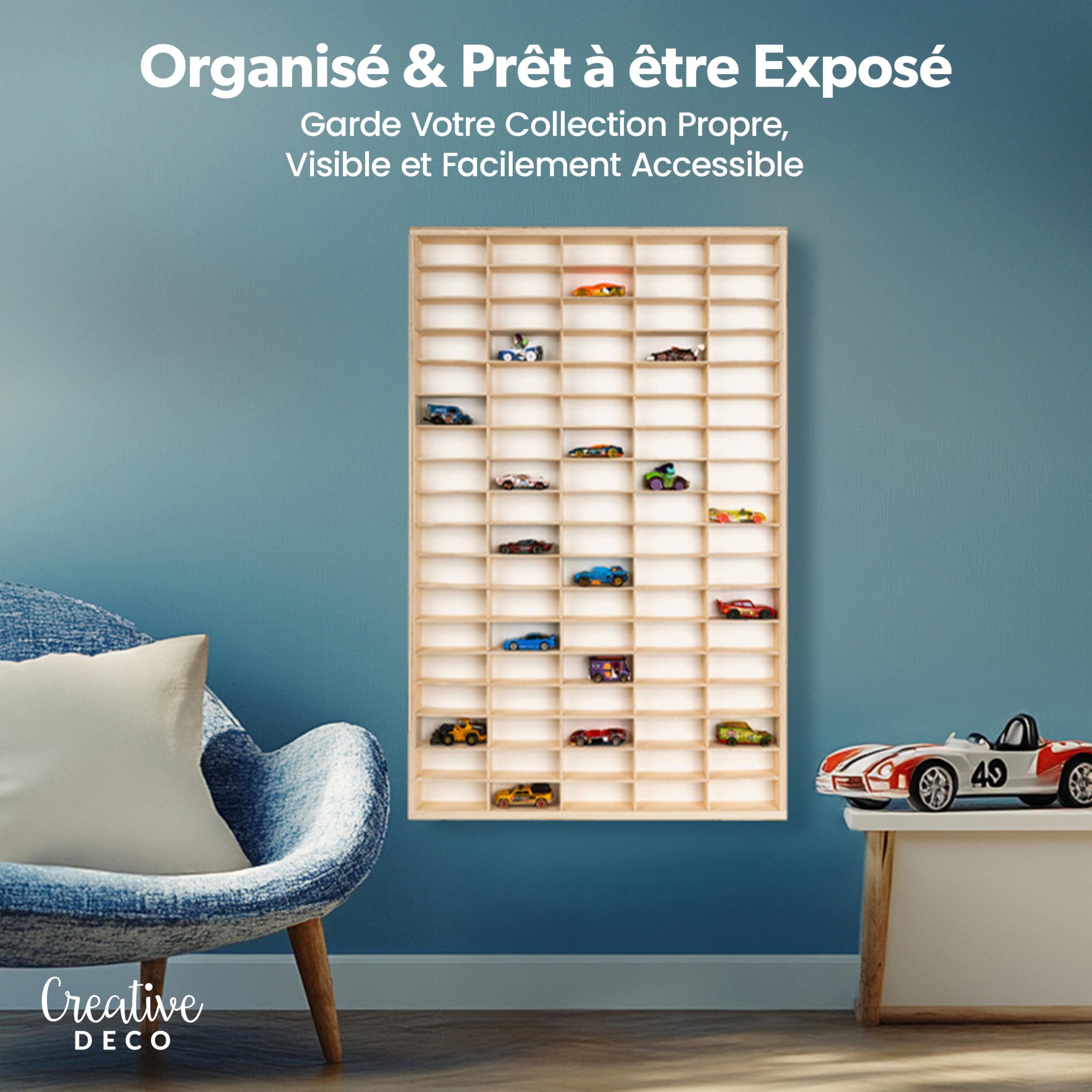 Creative Deco Étagère Collection Bois 90 Cases 78,8 cm