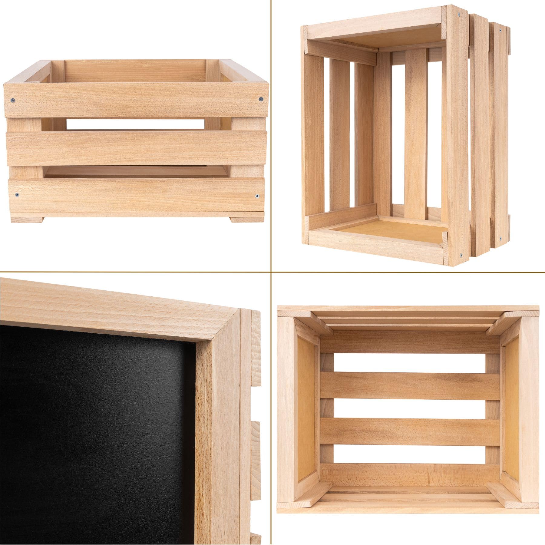 Creative Deco Caisse Bois Vinyles Hêtre Tableau 80 Disques