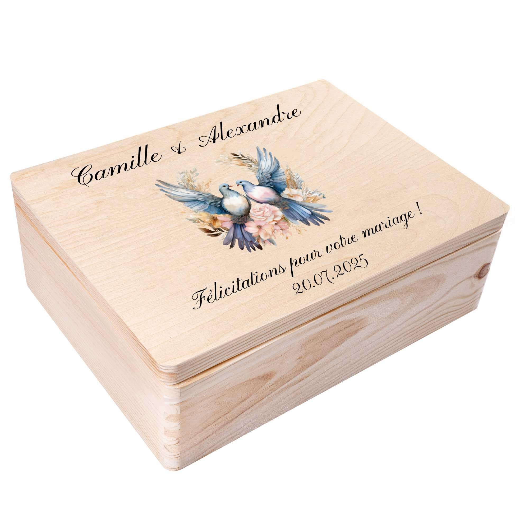 Creative Deco Boîte Souvenir Mariage Voiture 30x20x14 Bois