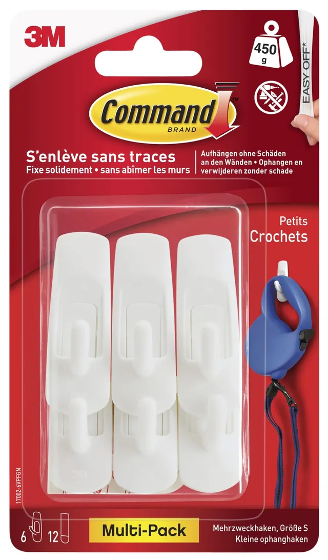 Command petit crochet blanc lot 6 + 12 languettes 450 g