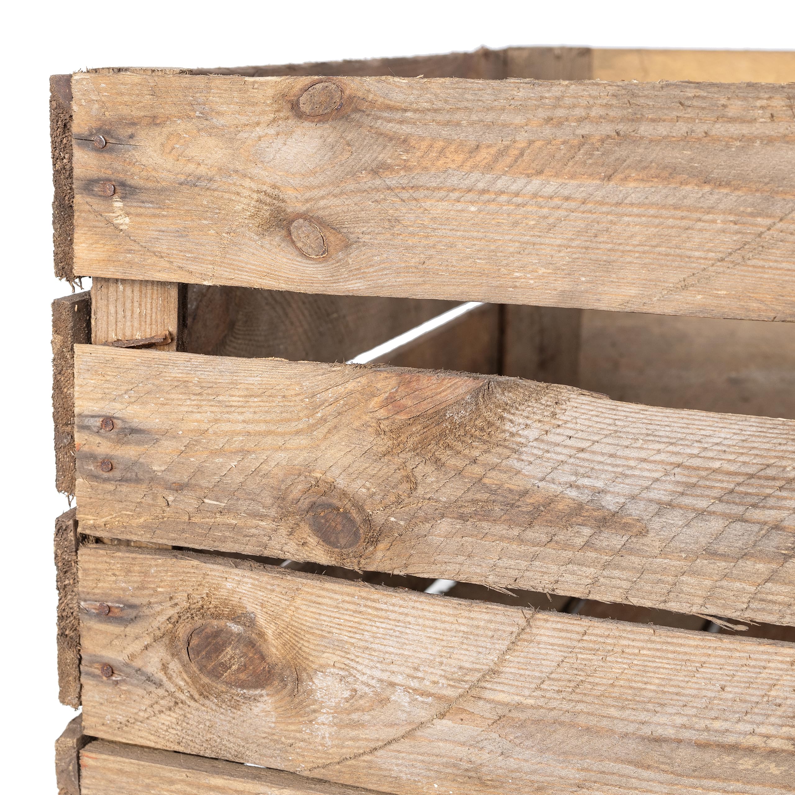 Creative Deco Caisse Bois Vintage Foncé 50x40x30 cm vin