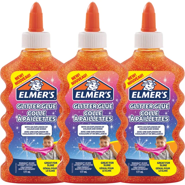 Elmer's Specialty Glue colle pailletée orange 177ml slime