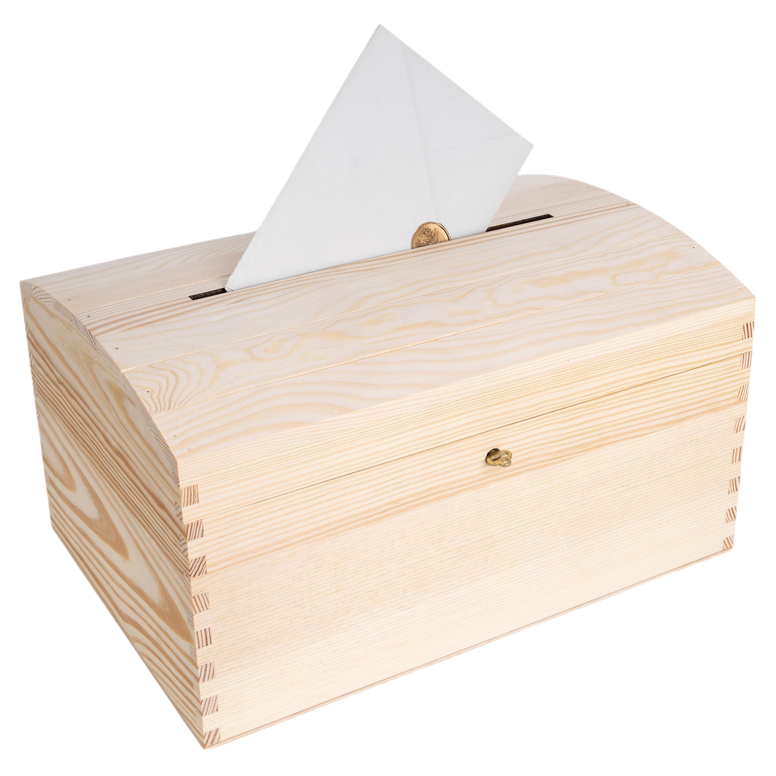 Creative Deco Wood products boîte enveloppes 34,5 cm bois serrure