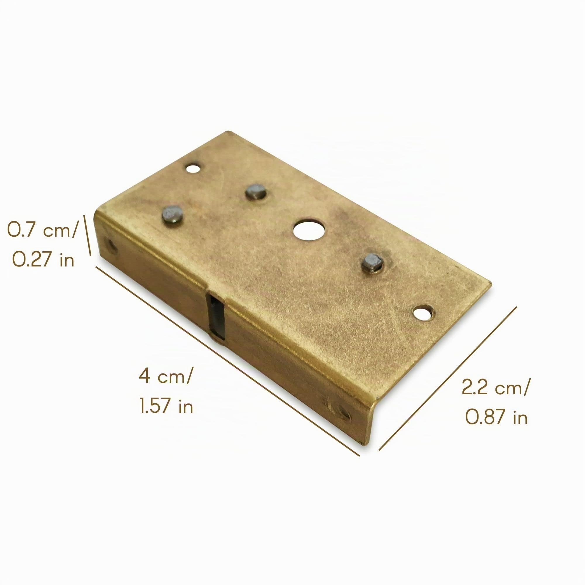 Creative Deco Serrure Dorée 40x22 mm avec Clé pour Boîte Bois