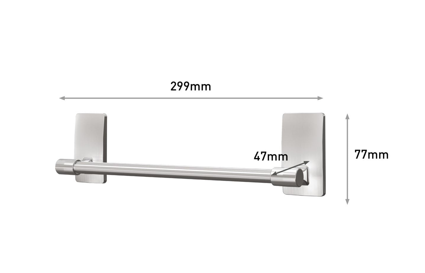 Command porte-serviette nickel satiné 1,3kg sans perçage