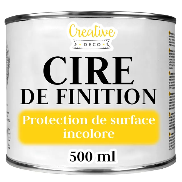 Creative Deco Cire finition incolore 500 ml vernis bois transparent