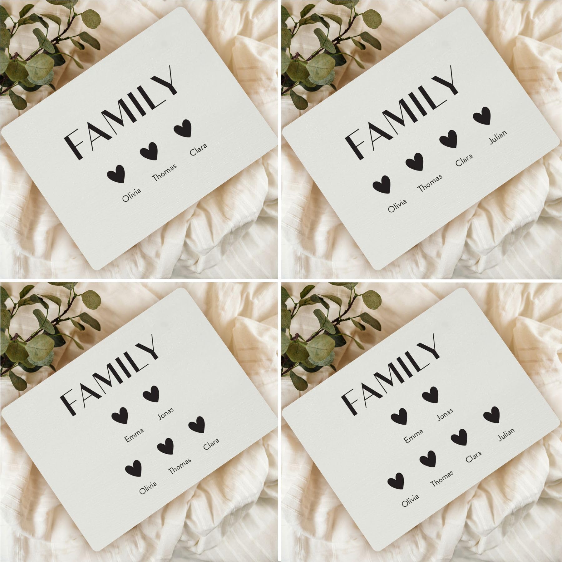 Creative Deco Noms Famille boîte bois personnalisée 40x30