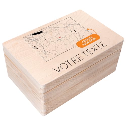 Creative Deco Carte Coordonnées Rectangle boîte 30x20 cm