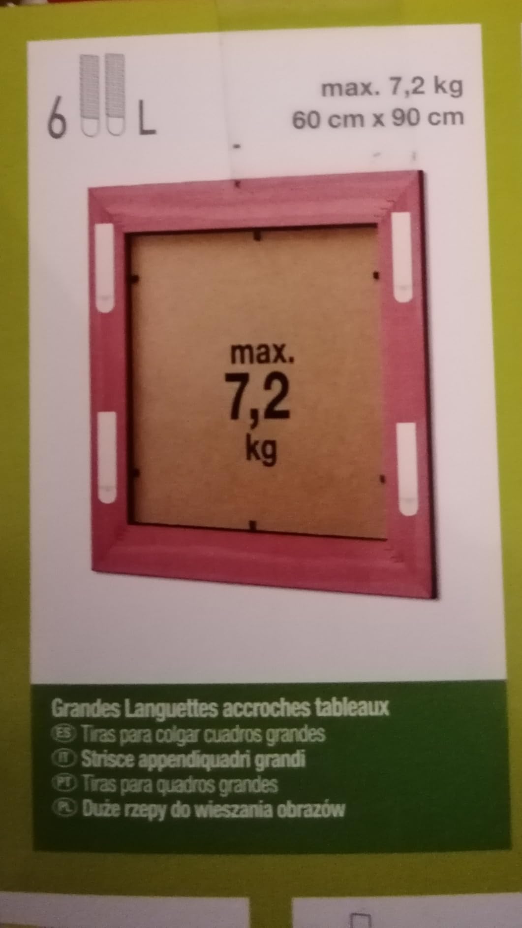 Command Languettes Accroches Tableaux assortiment sans percer