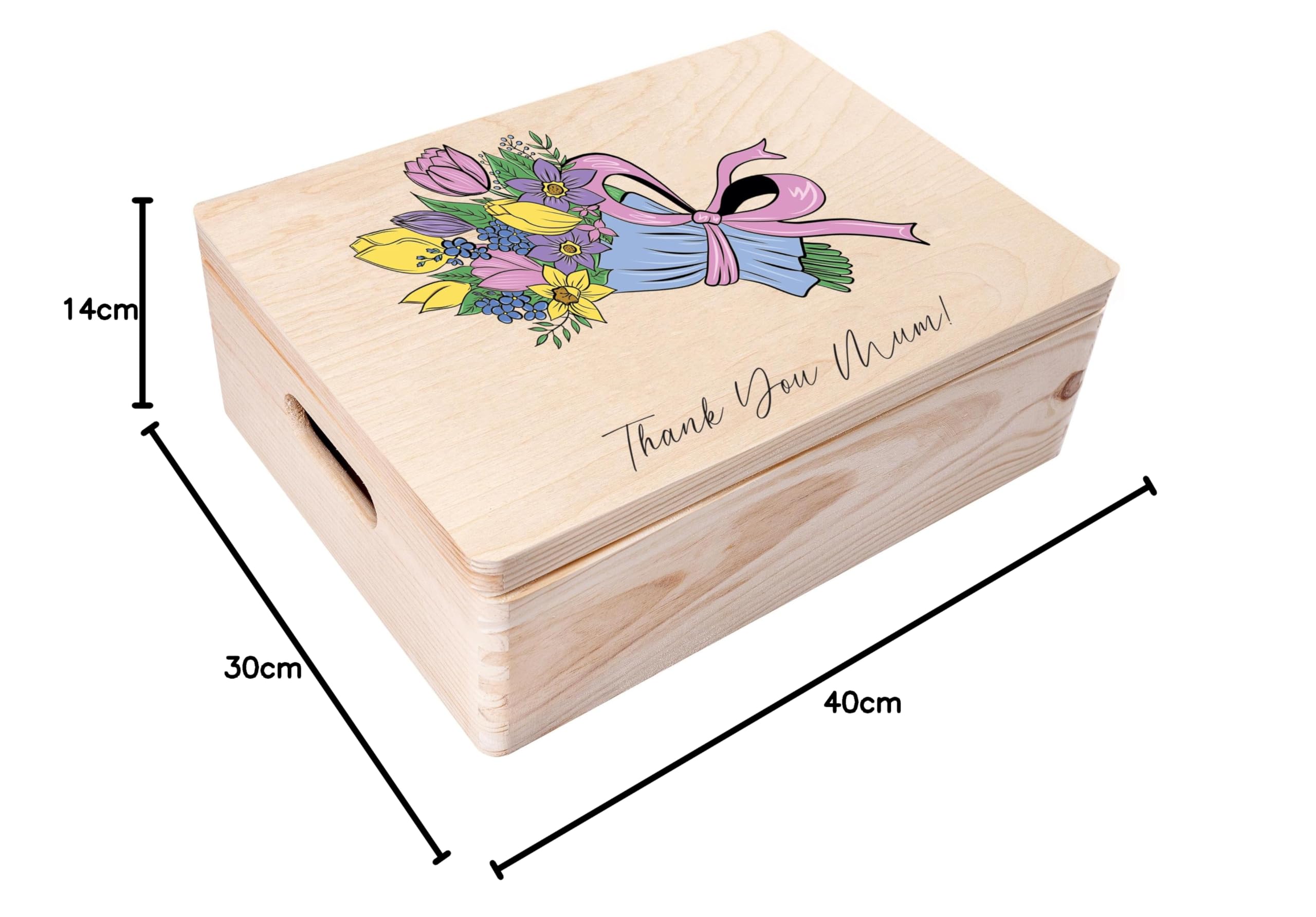 Creative Deco Personnalisée Boîte Bois 40x30x14 Jour du Nom