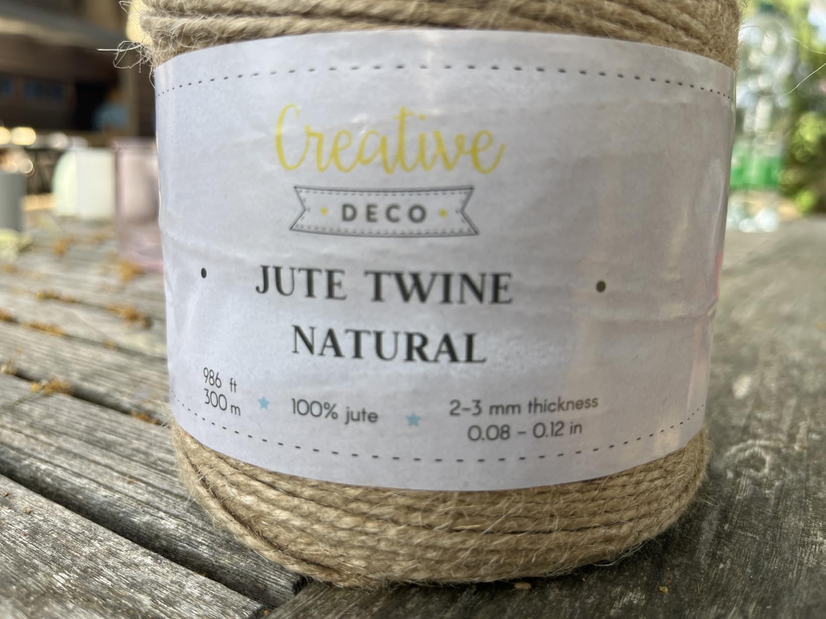 Creative Deco Ficelle jute 3 mm bobine 300 m naturel
