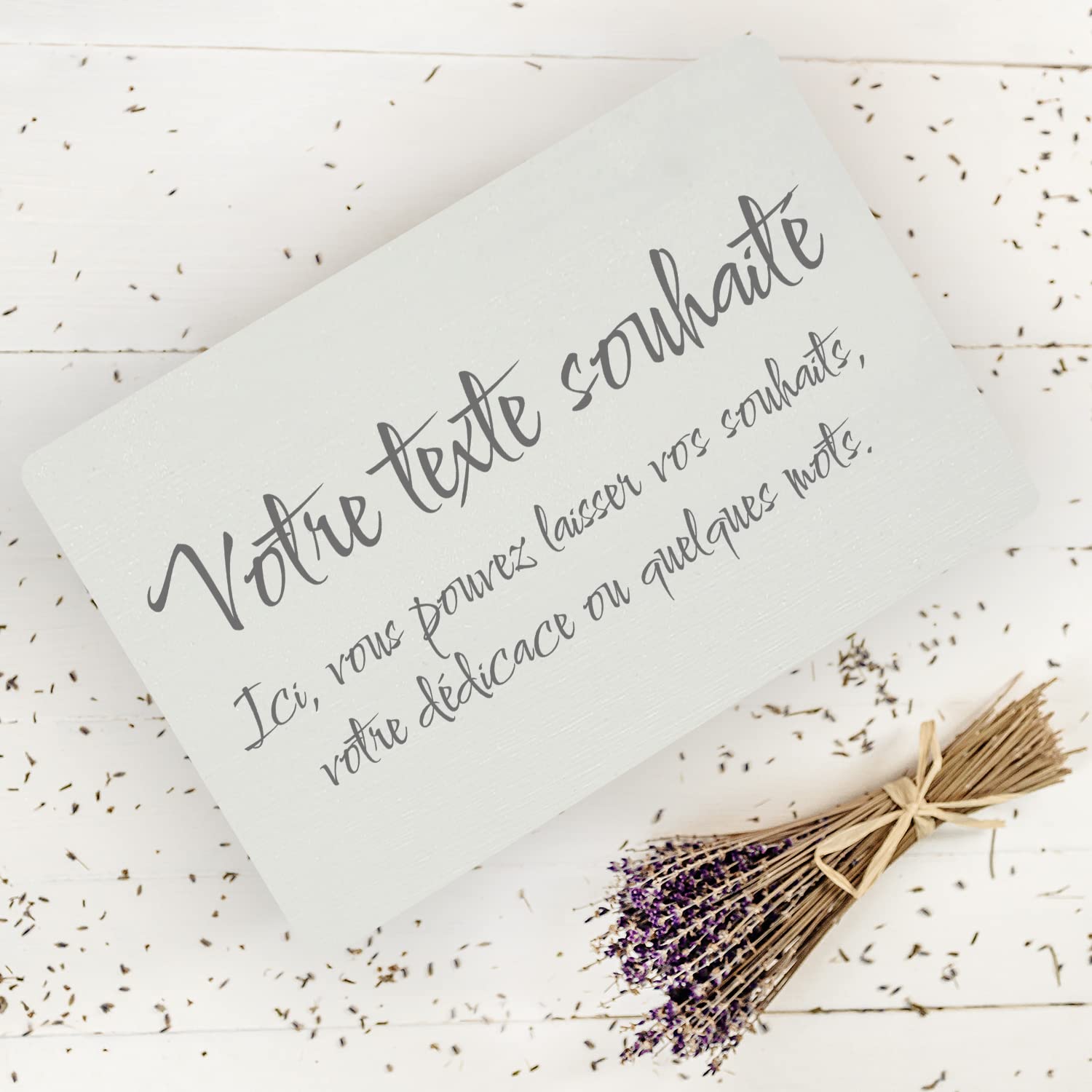 Creative Deco Boîte Bois Texte Personnalisé 30x20x14 cm blanc