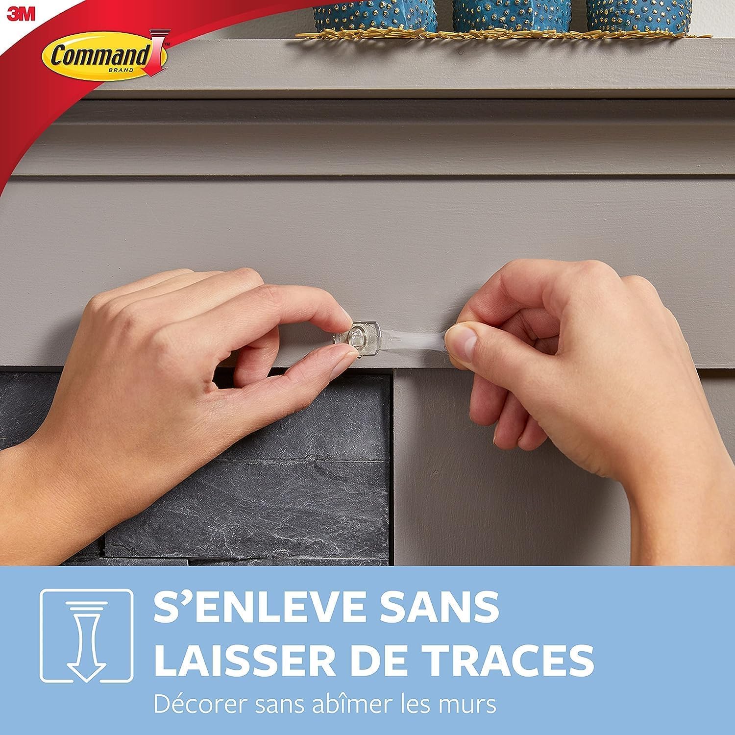 Command Crochets transparents déco clips 60 pièces guirlande