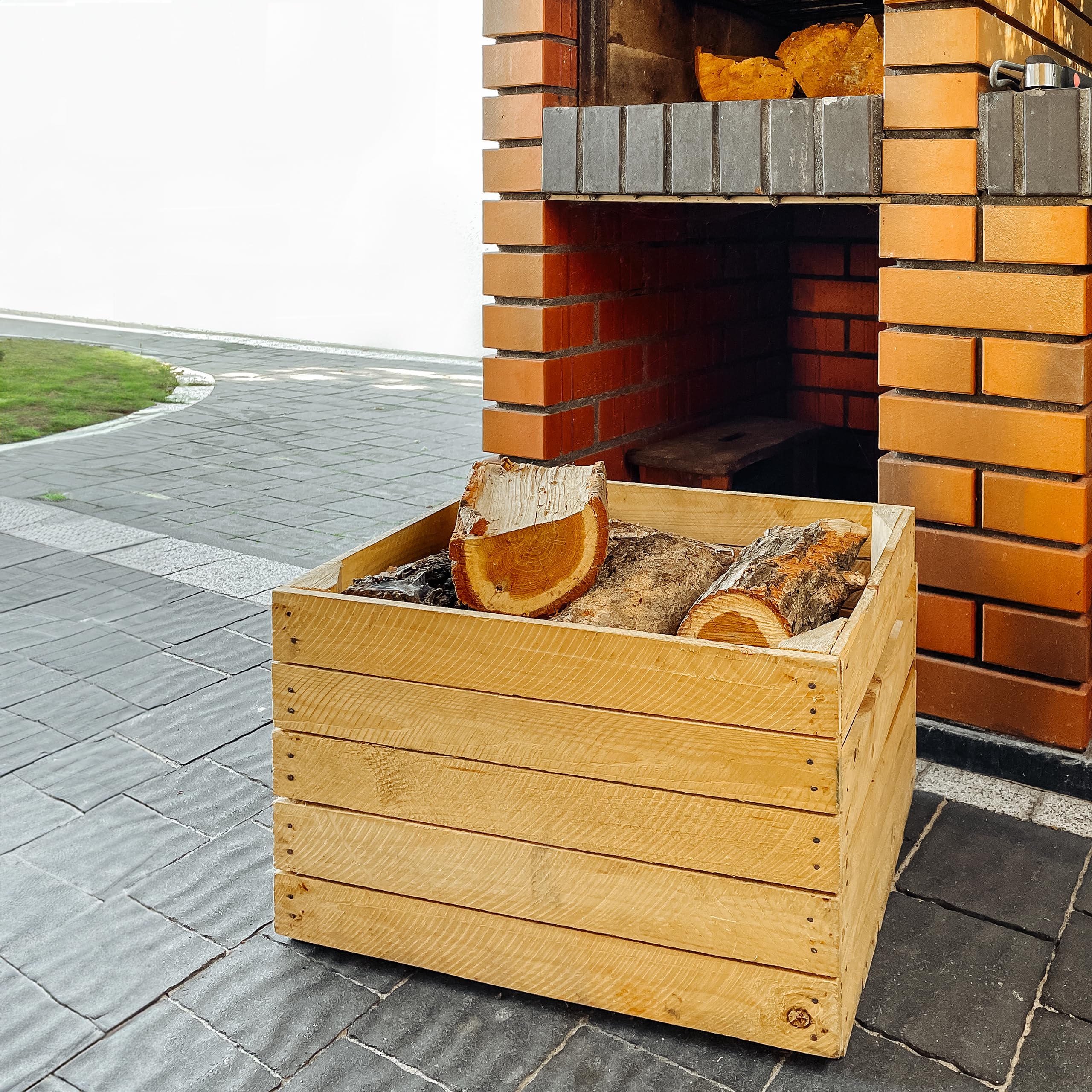 Creative Deco Home and Garden caisse en bois vintage 50x40x30 cm