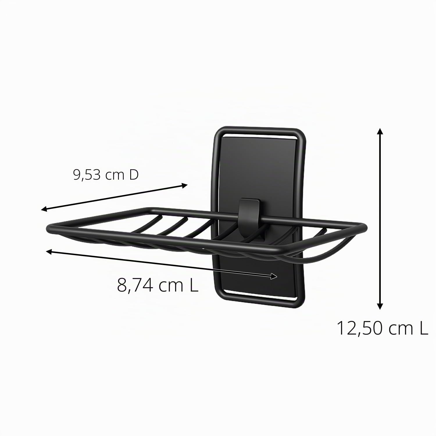 Command Porte-savon Noir Mat porte-savon adhésif 900 g