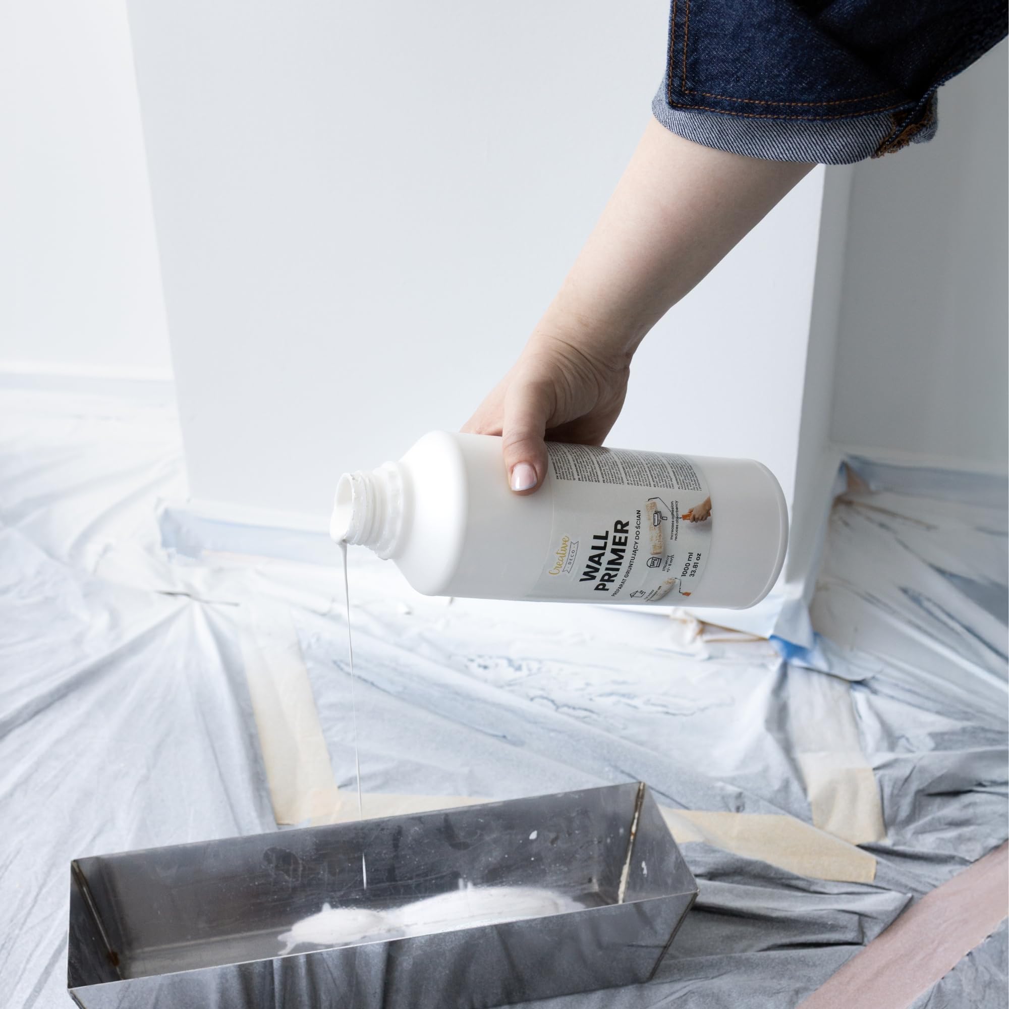 Creative Deco Apprêt Mural Blanc 1L Murs Plafonds