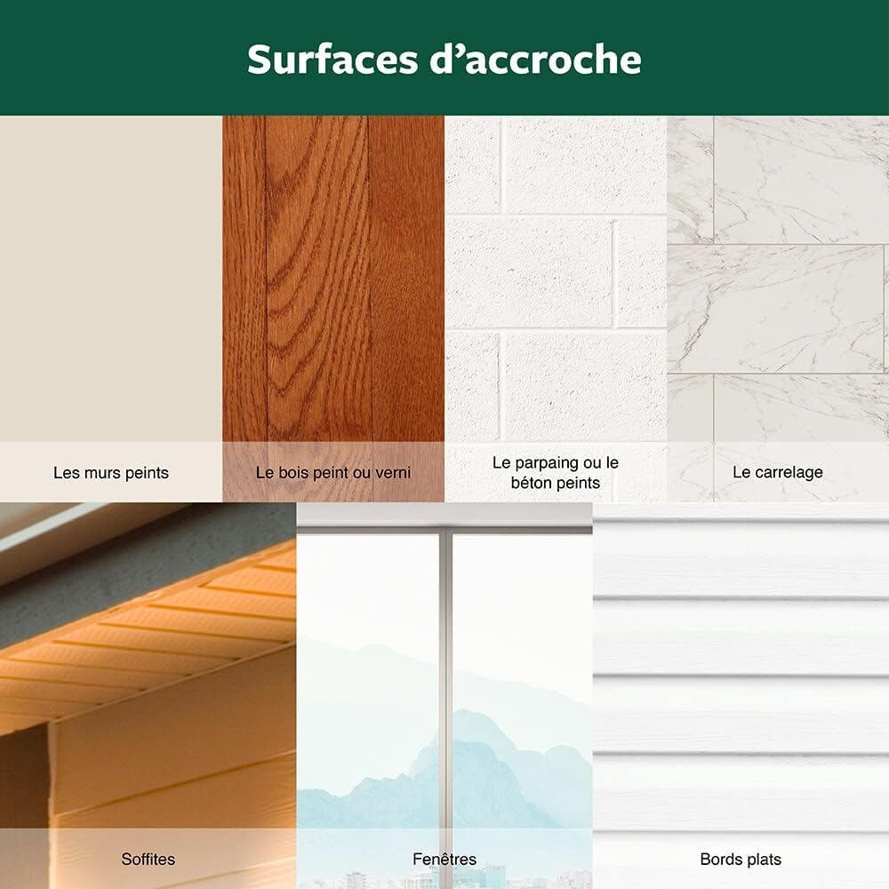 Command Extérieur clips déco transparents 8 crochets étanches