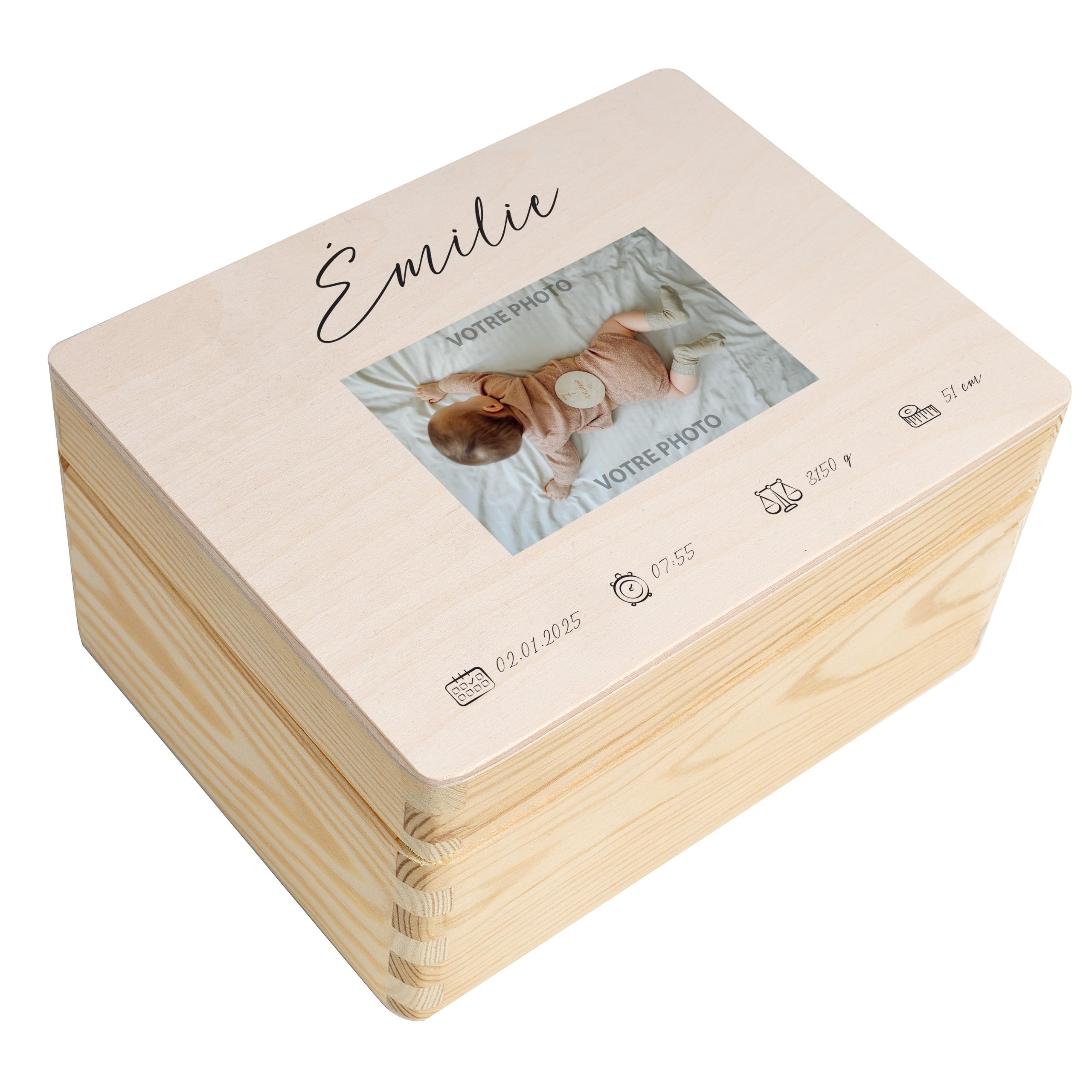 Creative Deco Boîte bois personnalisée anniversaire 19,5 cm
