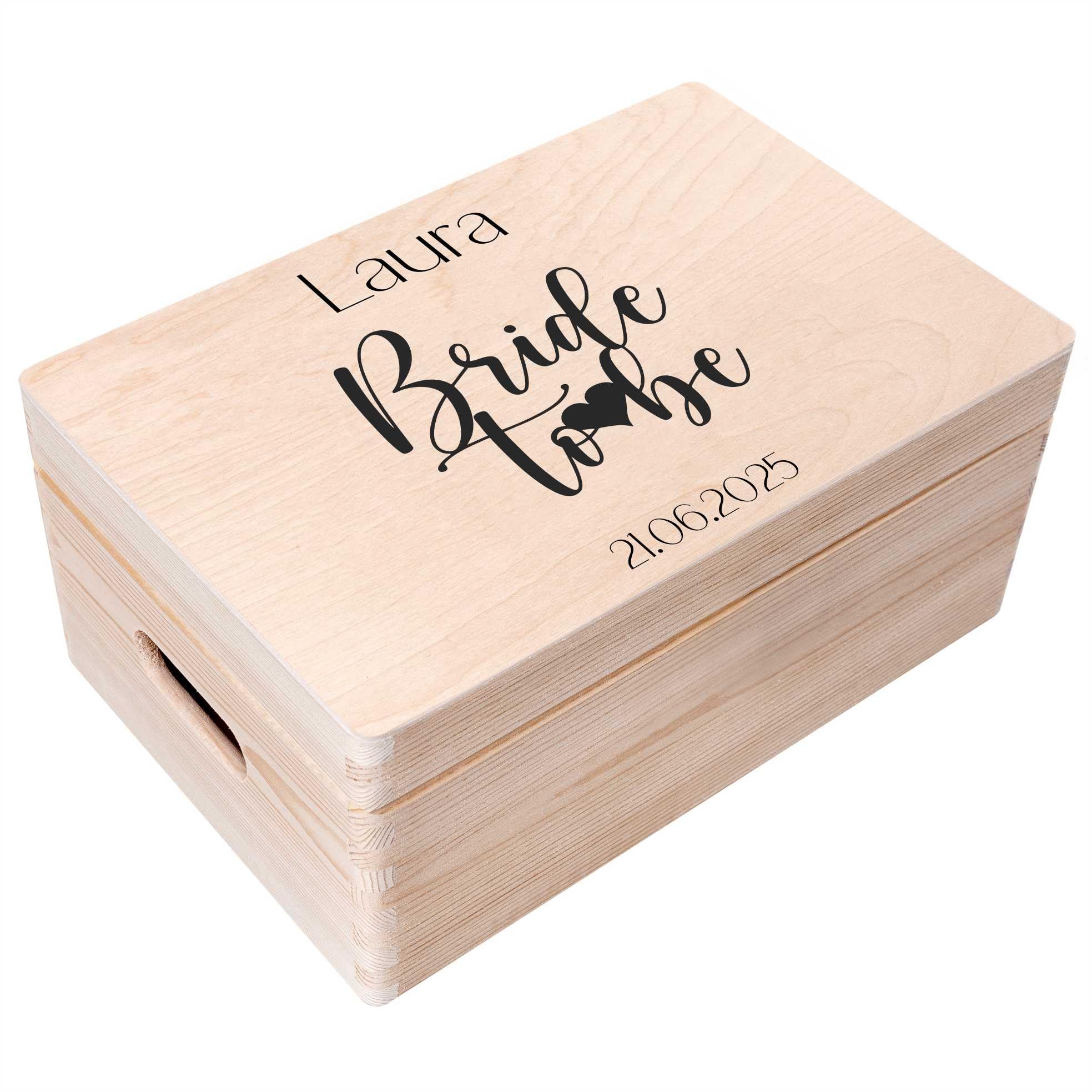 Creative Deco Boîte en Bois Témoin 30x20x14 cm Personnalisée Mariage