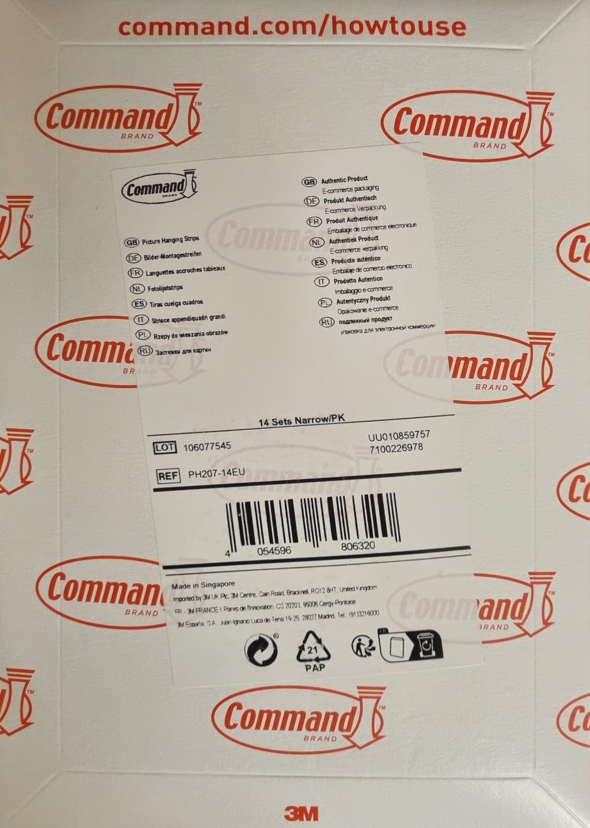 Command Languettes Tableaux Fins Blanc 14 paires