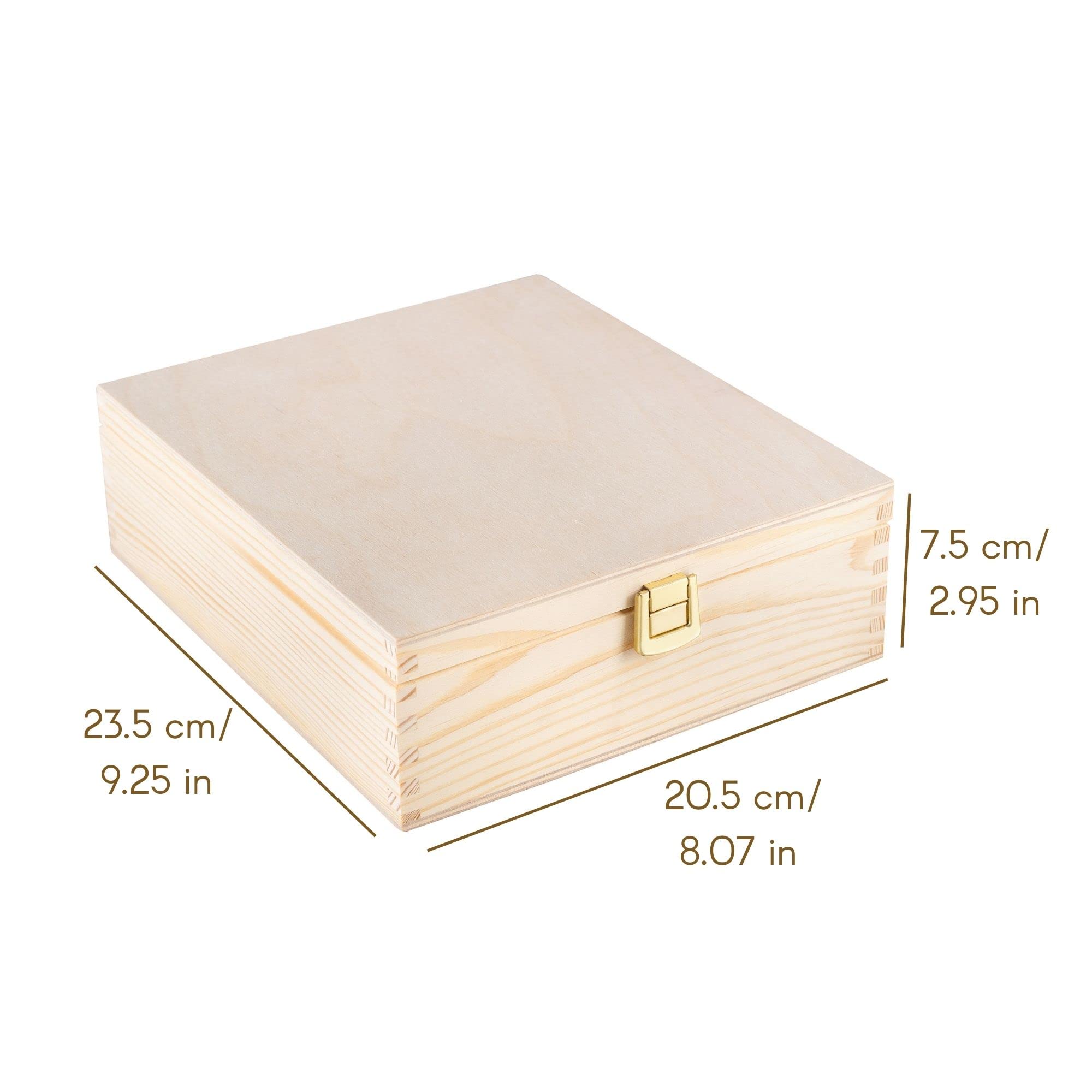 Creative Deco Boîte à Thé Bois 9 Compartiments 23,5 cm à Décorer