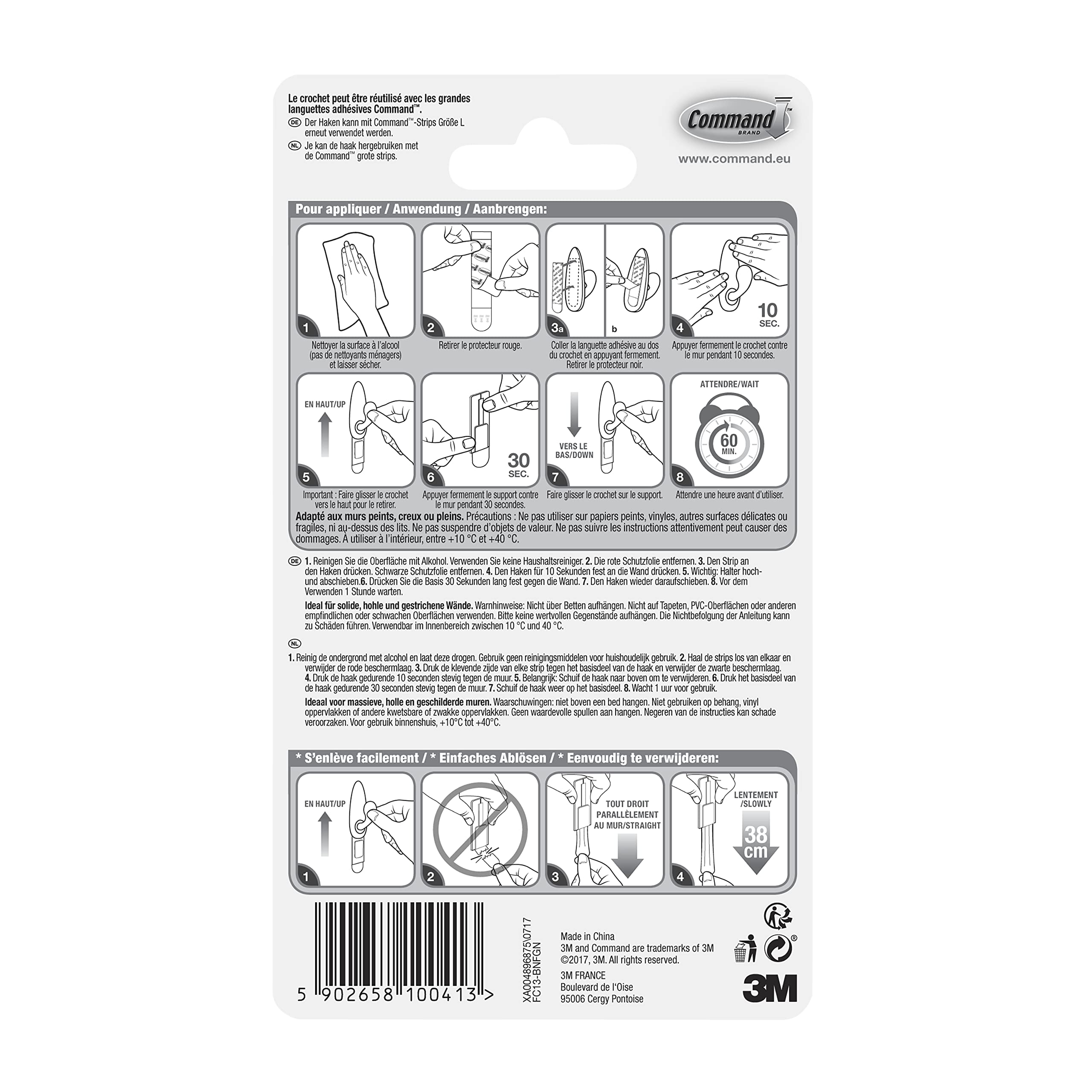 Command Crochets Grand crochet nickel brossé Large 2,2kg