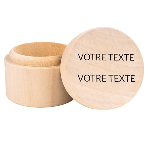 Creative Deco Boîte Bois Texte Personnalisé 5,5 cm