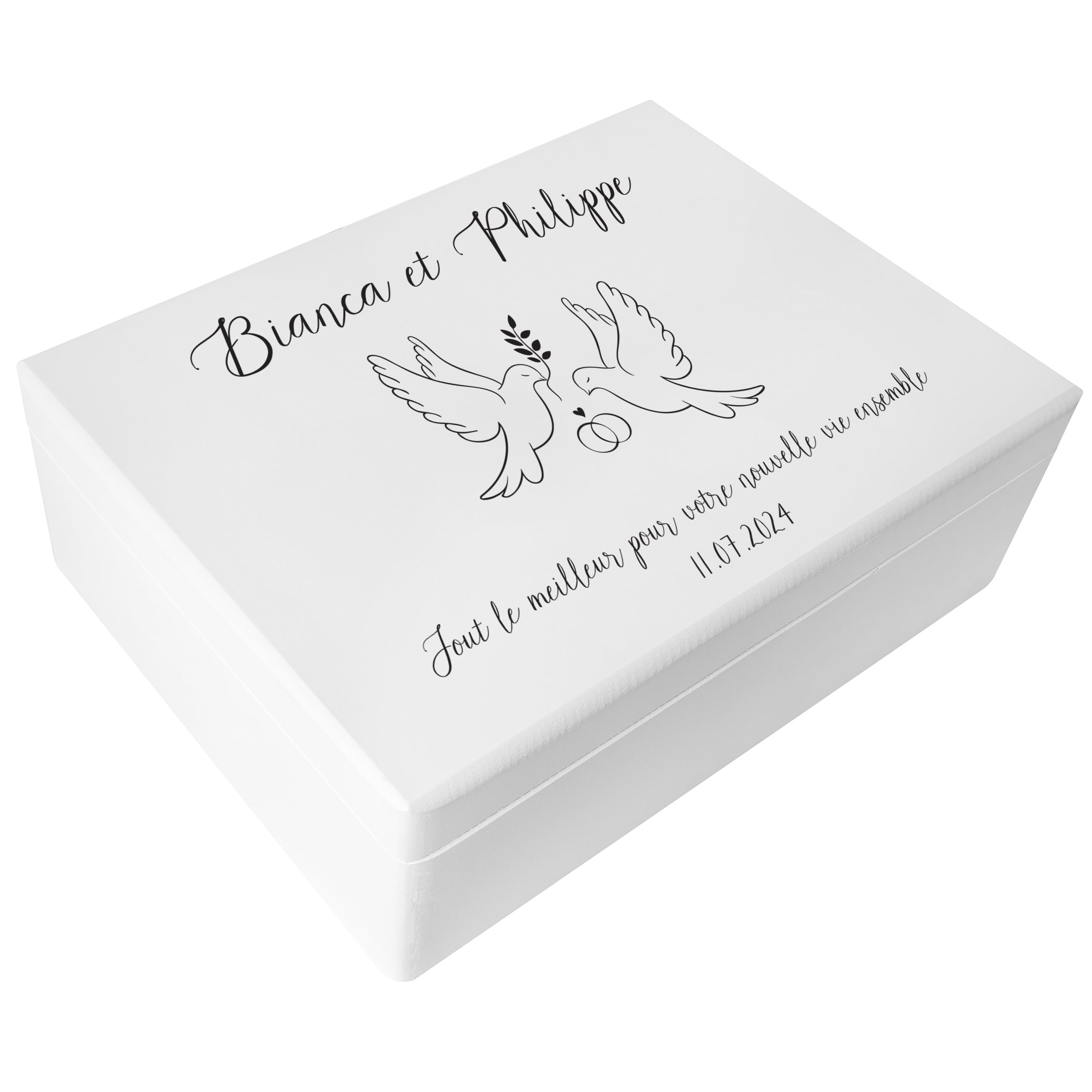 Creative Deco Mariage Colombe boîte souvenirs 40x30 cm