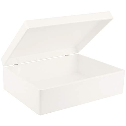 Creative Deco Boîte Noël bois texte blanc 40x30x14 cm