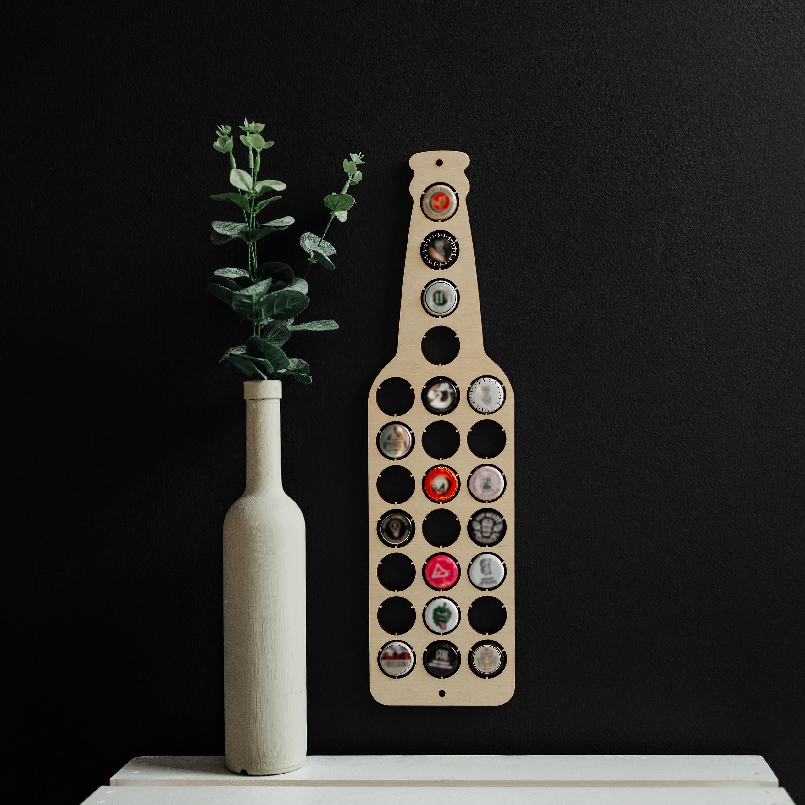 Creative Deco Bouteille Bière Contreplaqué 25 Capsules