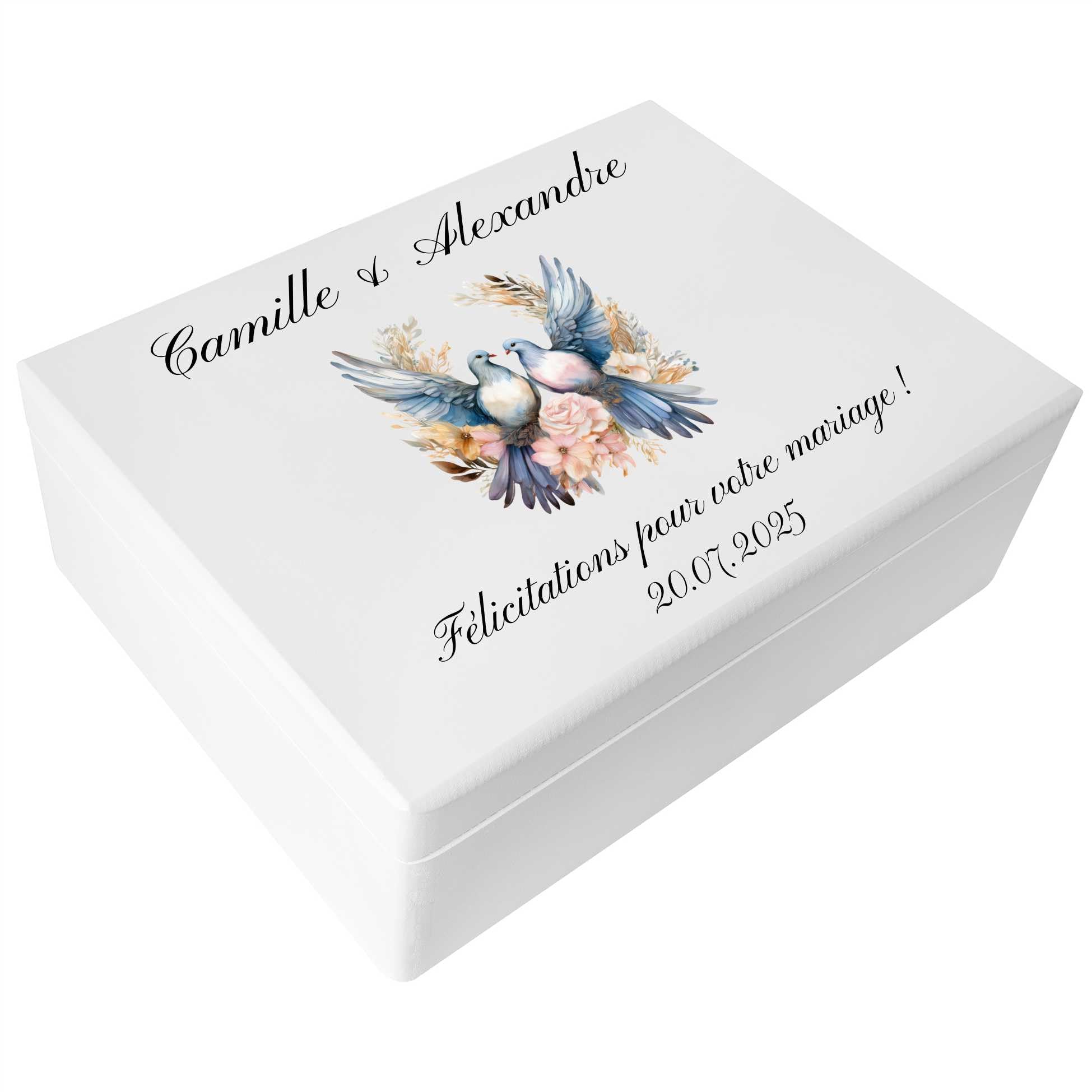 Creative Deco boîte mariage Couple 30x20 cm personnalisable