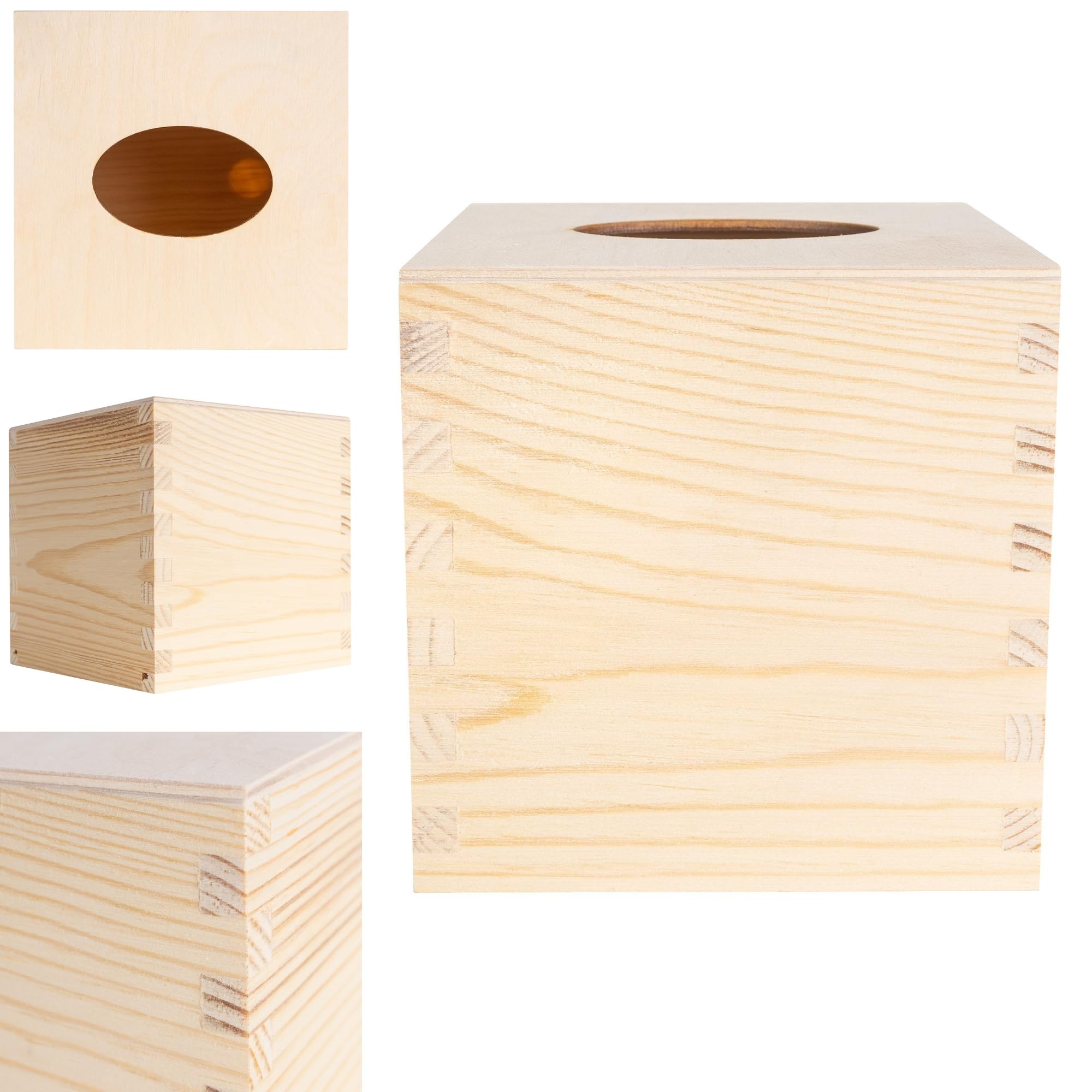 Creative Deco Boîte mouchoirs bois 13,3 cm carrée à décorer