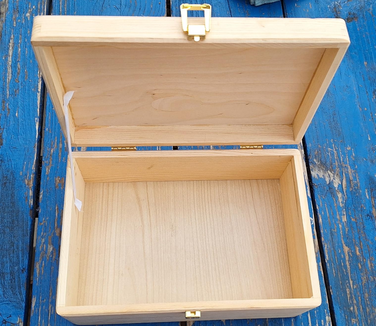 Creative Deco Boîte en bois brut 21,4 cm beige à décorer