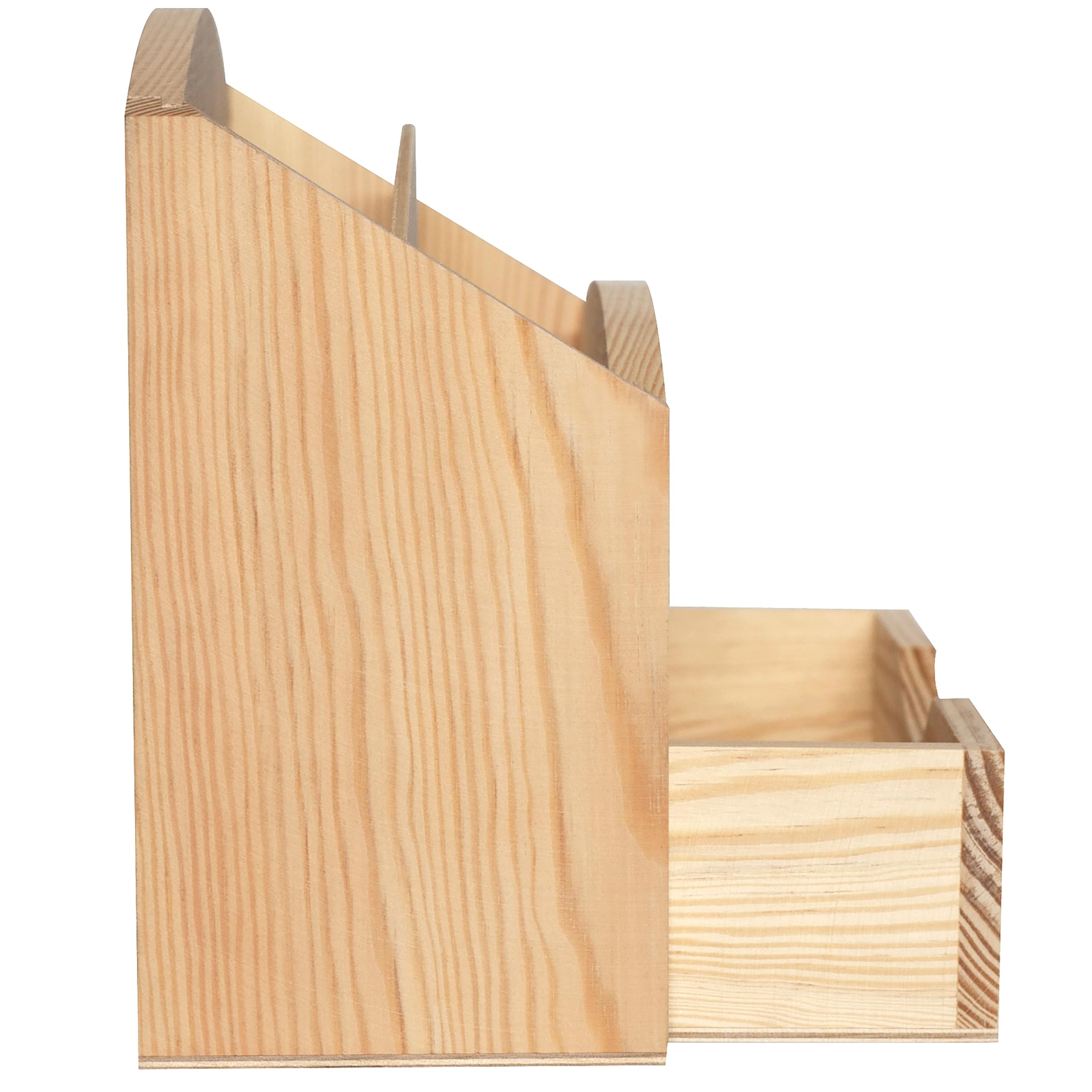 Creative Deco porte-courrier bois 2 compartiments + tiroir 25 cm