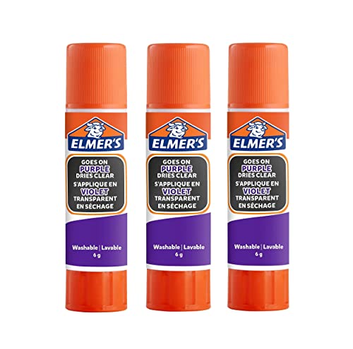 Elmer's Bâton colle violette 22 g lot 10 école lavable enfant