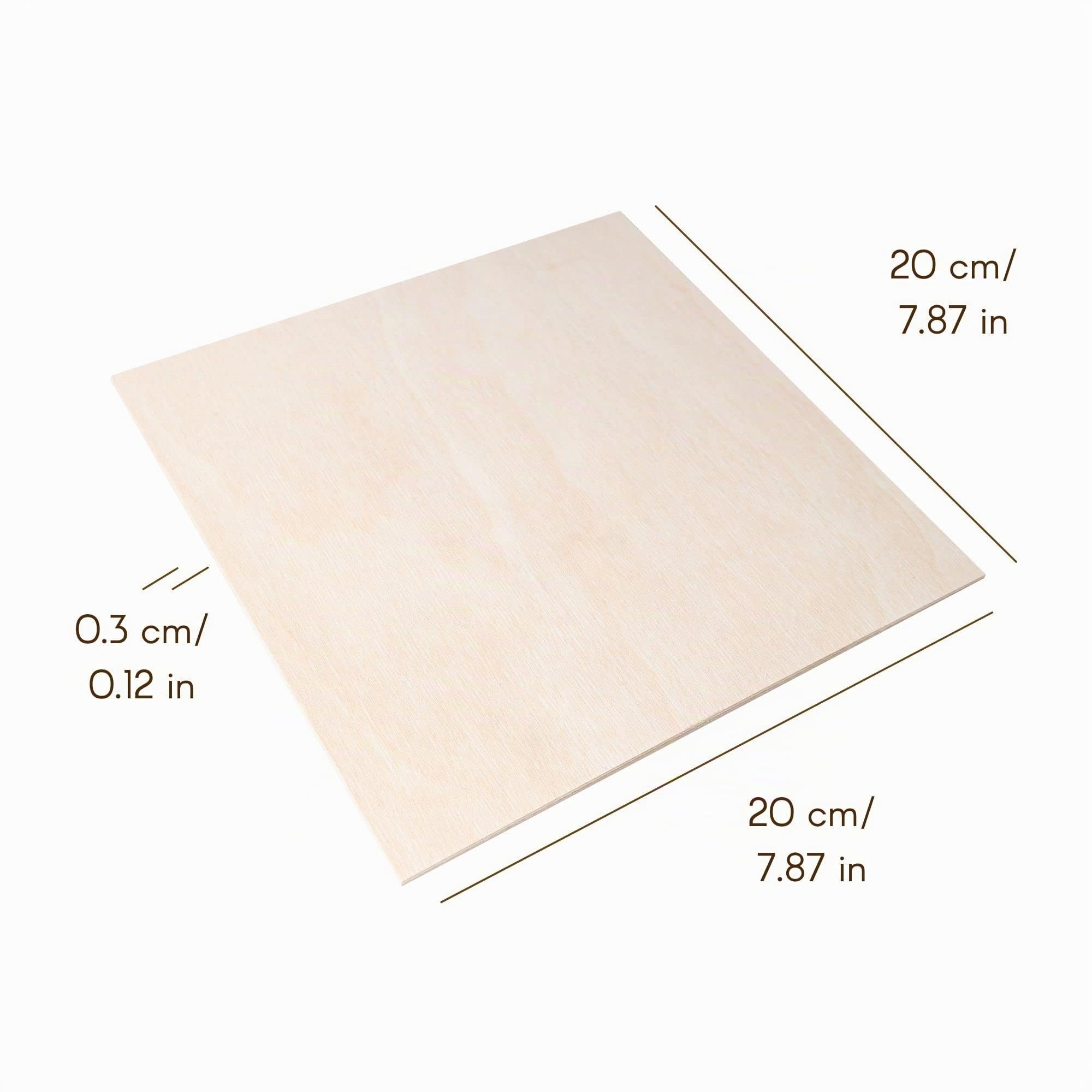 Creative Deco Contreplaqué 3mm 20x20 cm lot 12 gravure