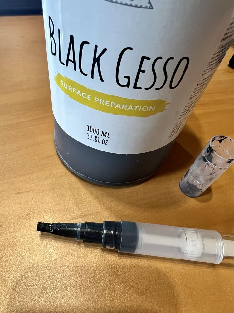 Creative Deco Gesso acrylique noir 1 L sous-couche apprêt toile
