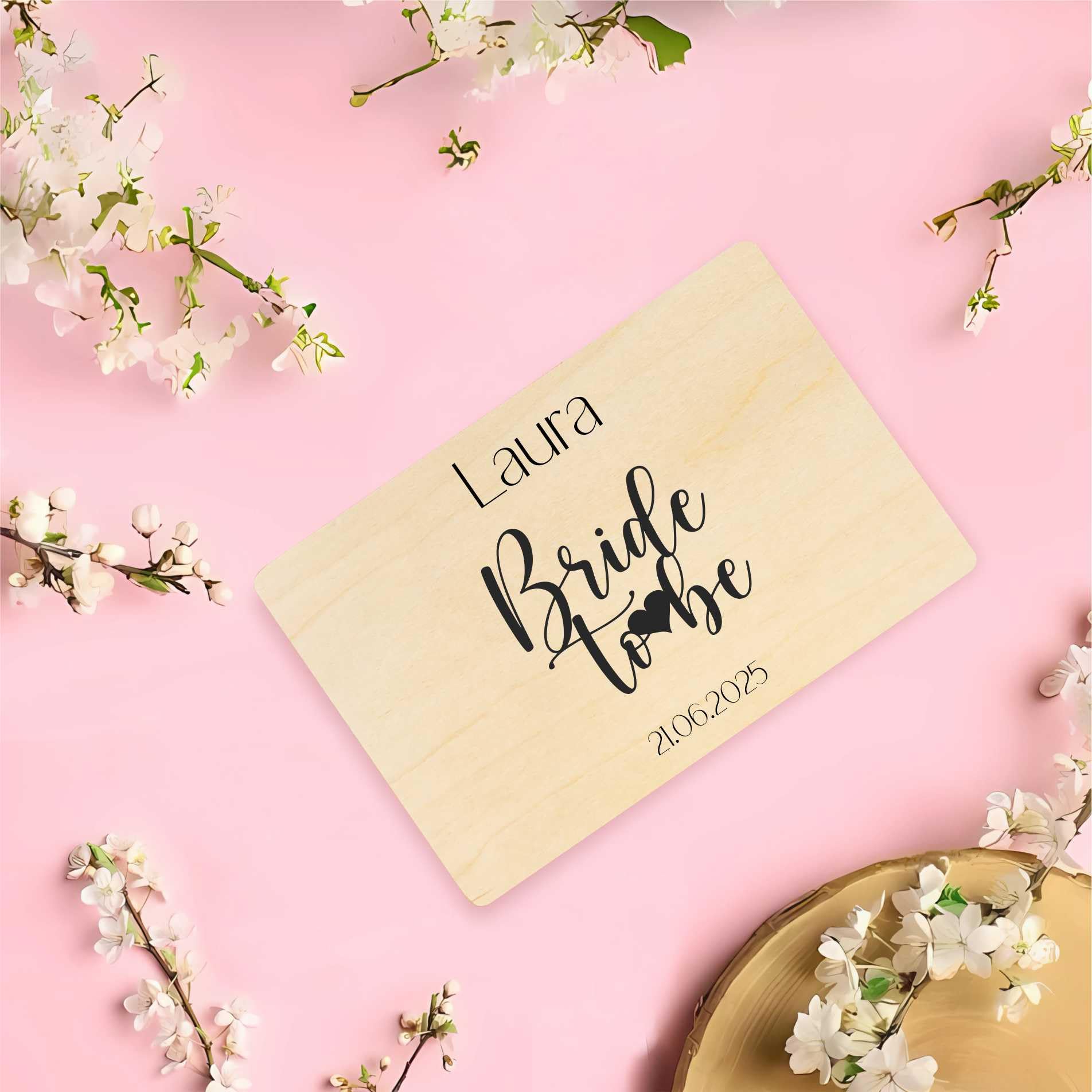 Creative Deco Boîte en Bois Mariée 30x20x14 cm Personnalisée EVJF