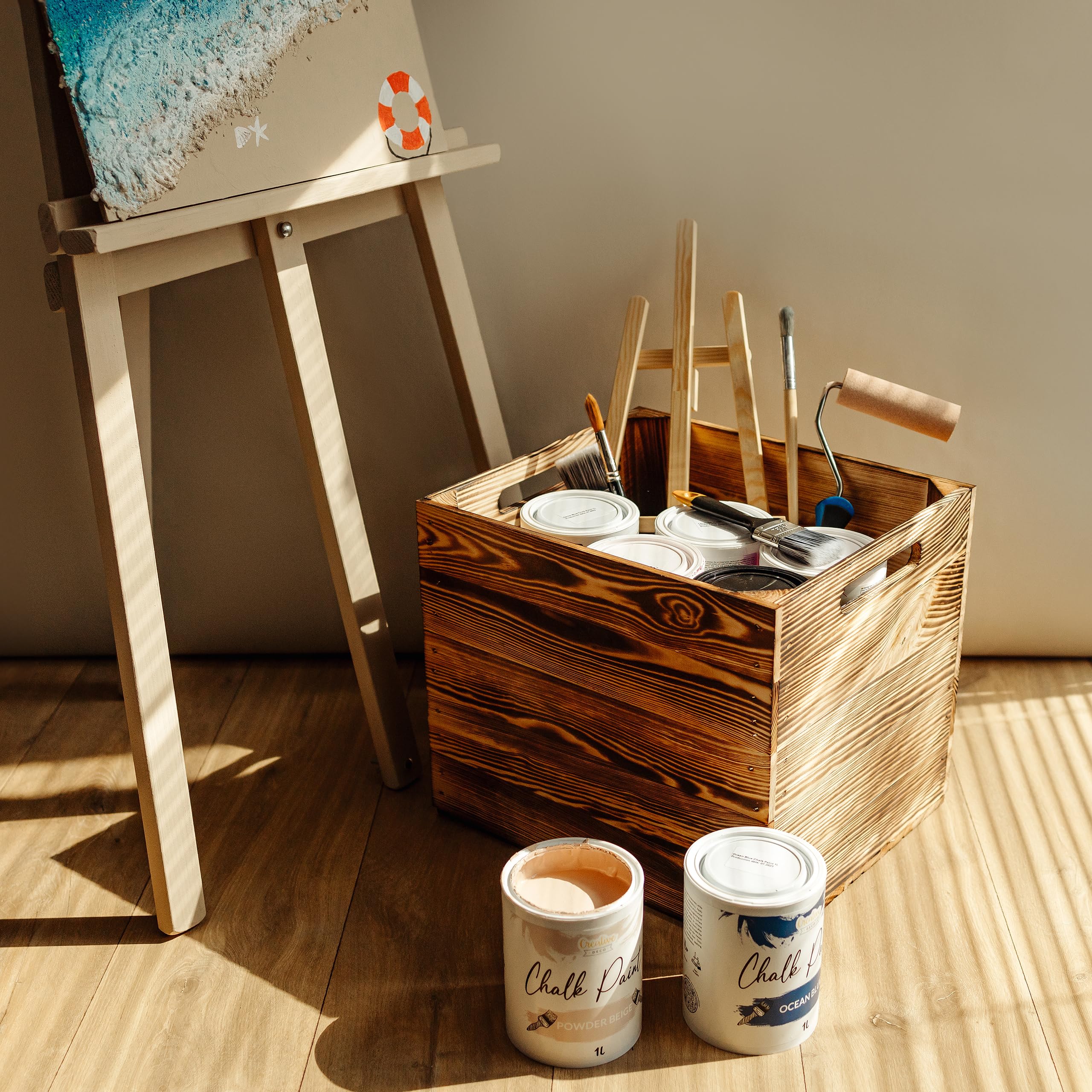 Creative Deco Wood Caisse bois flammé Kallax 33x37x33 cm