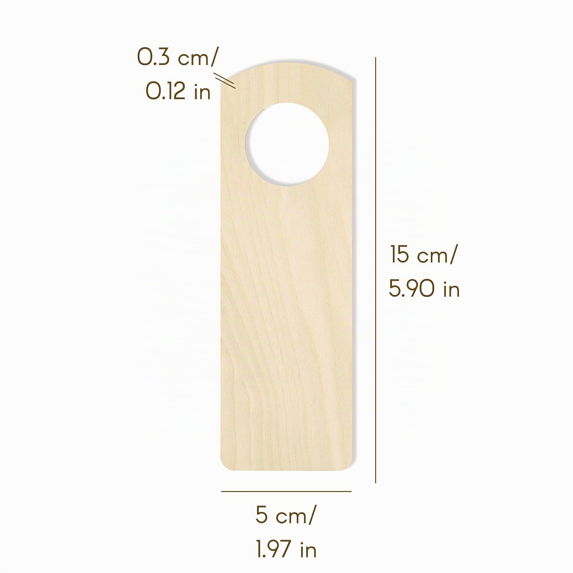 Creative Deco Plaque porte ronde 15x5 cm bois lot 10 à décorer