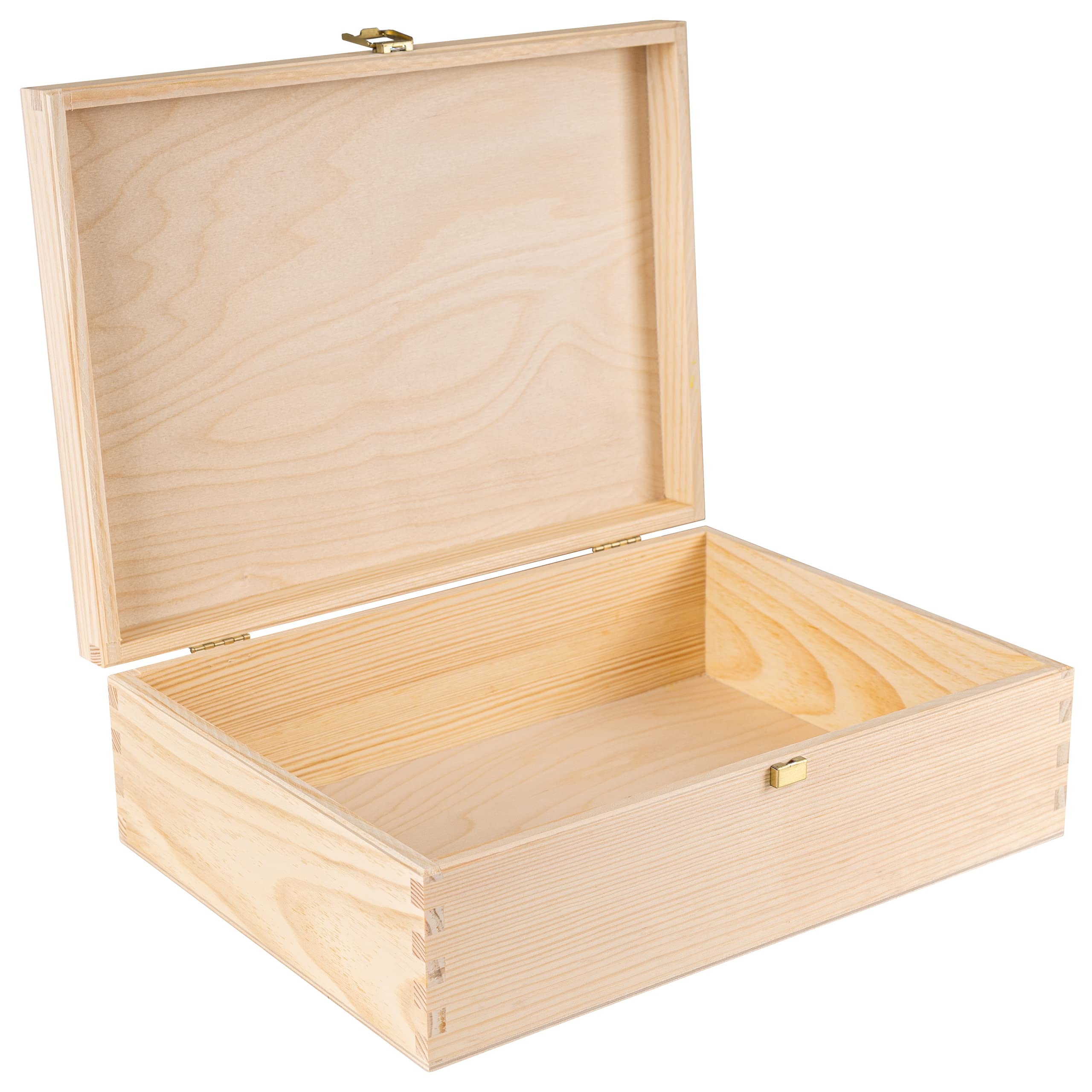 Creative Deco Boîte bois brut A4 33,8 cm avec serrure