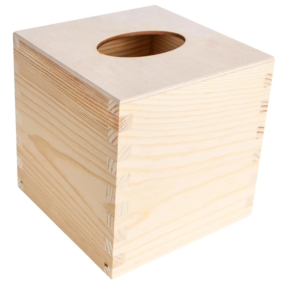 Creative Deco Boîte mouchoirs bois 13,3 cm carrée à décorer