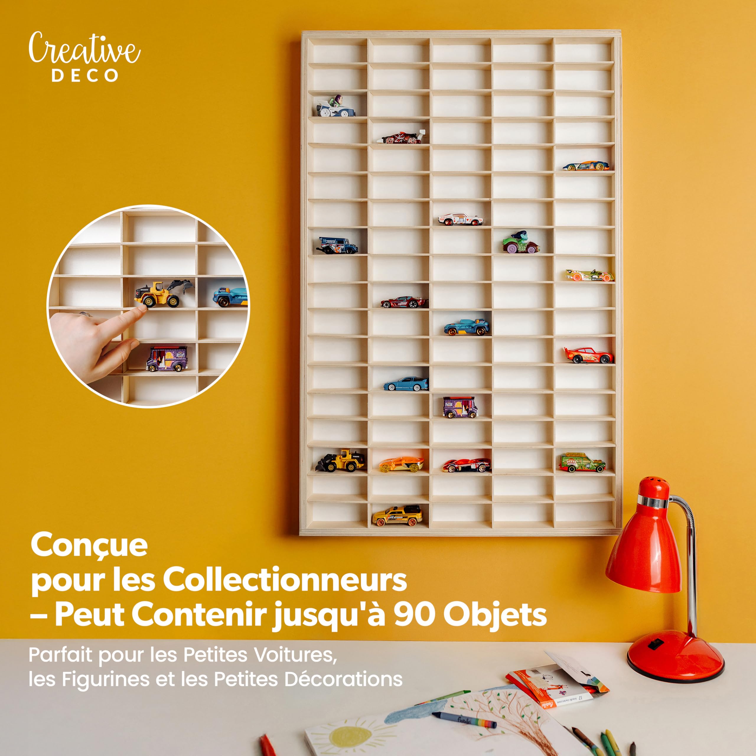 Creative Deco Étagère Collection Bois 90 Cases 78,8 cm