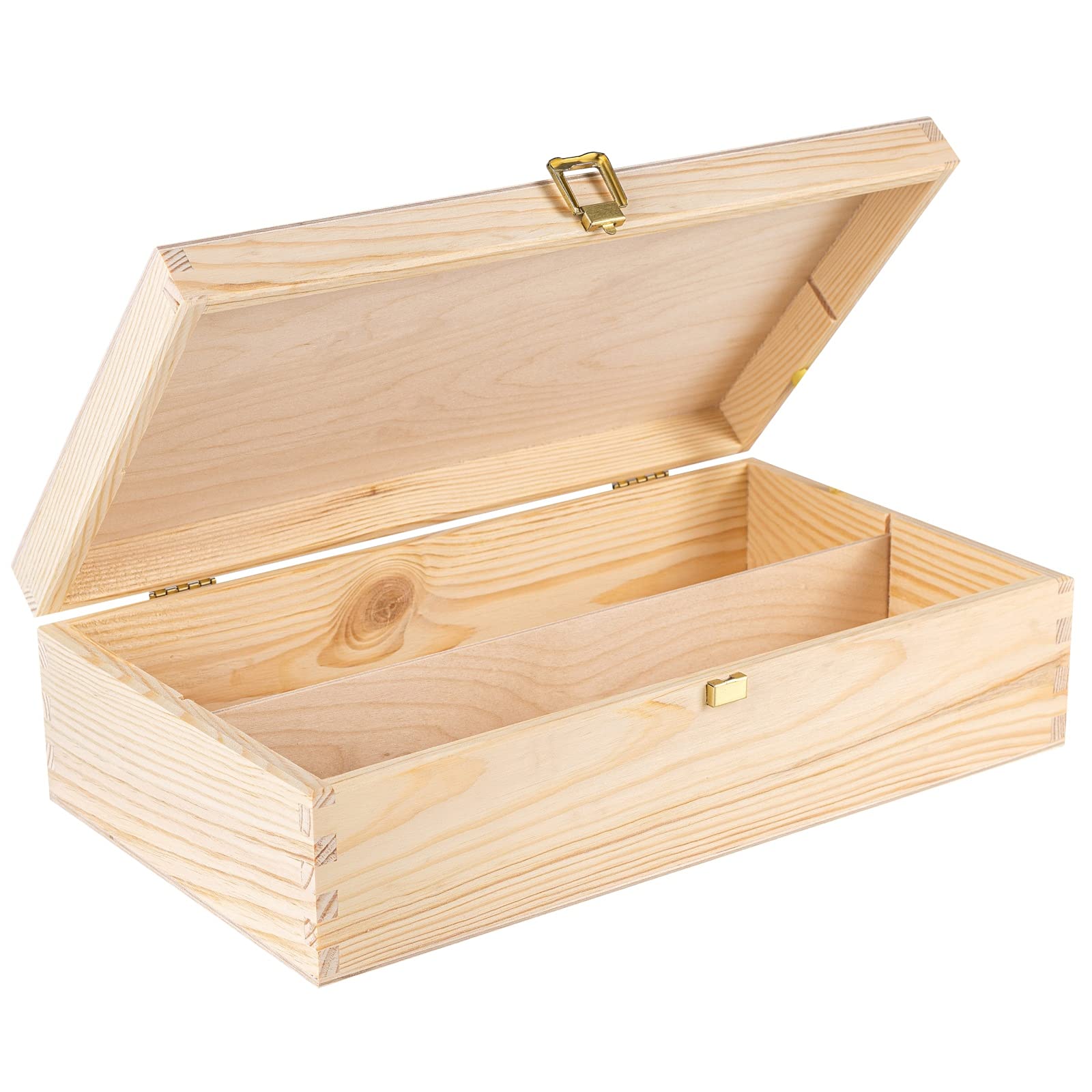 Creative Deco caisse à vin bois 2 bouteilles 35x21x11cm brut