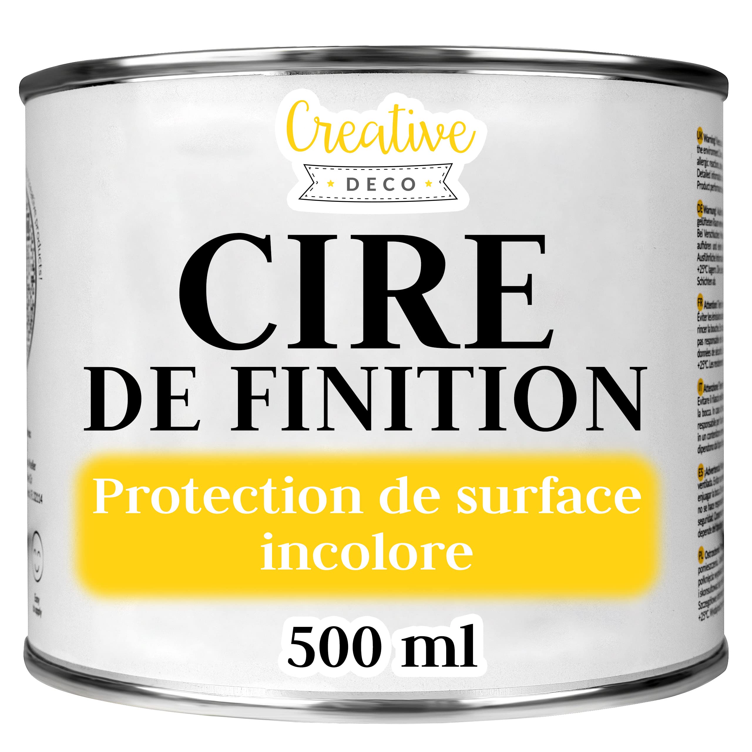 Creative Deco Cire finition incolore 500 ml vernis bois transparent